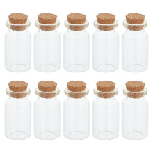 60Pièces Flacons En Verre À Liège Bois Usage Stockage Transparent