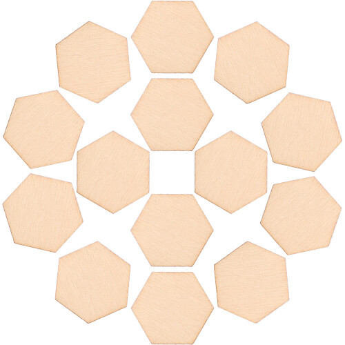 200Pièces Chips Bois Hexagones Beige Non Fini Pour 1
