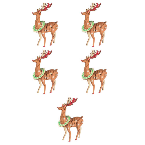 5Pièces Puzzle DIY 3D Renne Décor Famille 2
