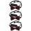 3Pièces Accessoires Soirée Nœuds Polyester Noir 9