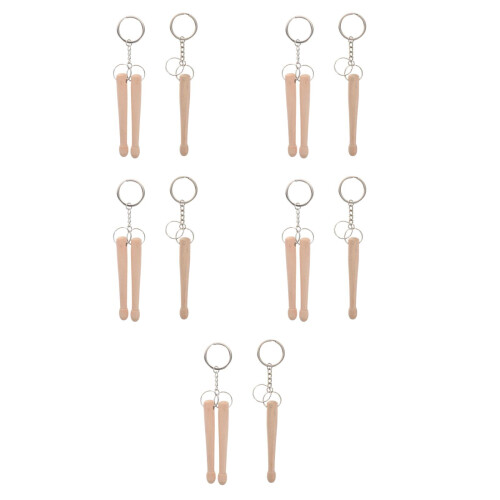 10Pièces - Batterie Mini Baguettes Bois Beige Design Durable 1