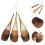 6Pcs Rustic Bamboo Plant Holders Wall Mounted Hanging Baskets for Home 10