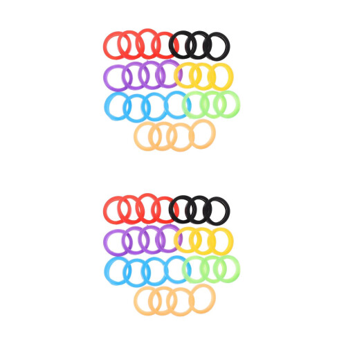 50Pièces Étiquettes Silicone Colorées Protectrices Pour Clés Auto 2