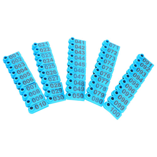 300Pièces Marqueurs Mouton Numérotés Bleu Tpu Usage Fermier