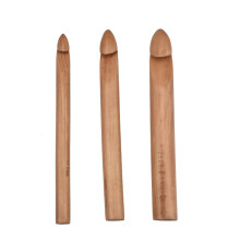 6Pcs Durable Chocolate Wooden Crochet Needles for Carpet Wovening Use