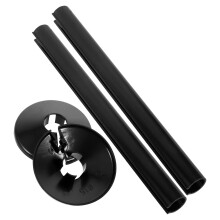 4Sets Black Plastic Pipe Cover Kit for Radiator Water Heater Pipes