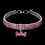 3Pcs Rhinestone Dog Necklace Pink Adjustable Collar with Bone Charm 1