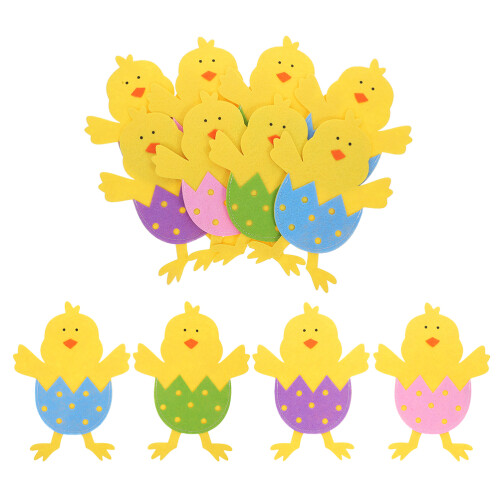 24Pcs Cute Cartoon Chick Felt Cutlery Sleeves Easter Holiday Tableware 2