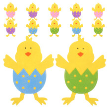 24Pcs Cute Cartoon Chick Felt Cutlery Sleeves Easter Holiday Tableware