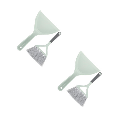 2Sets Table Cleaning Tool Green Mini Broom and Dustpan for Home 2
