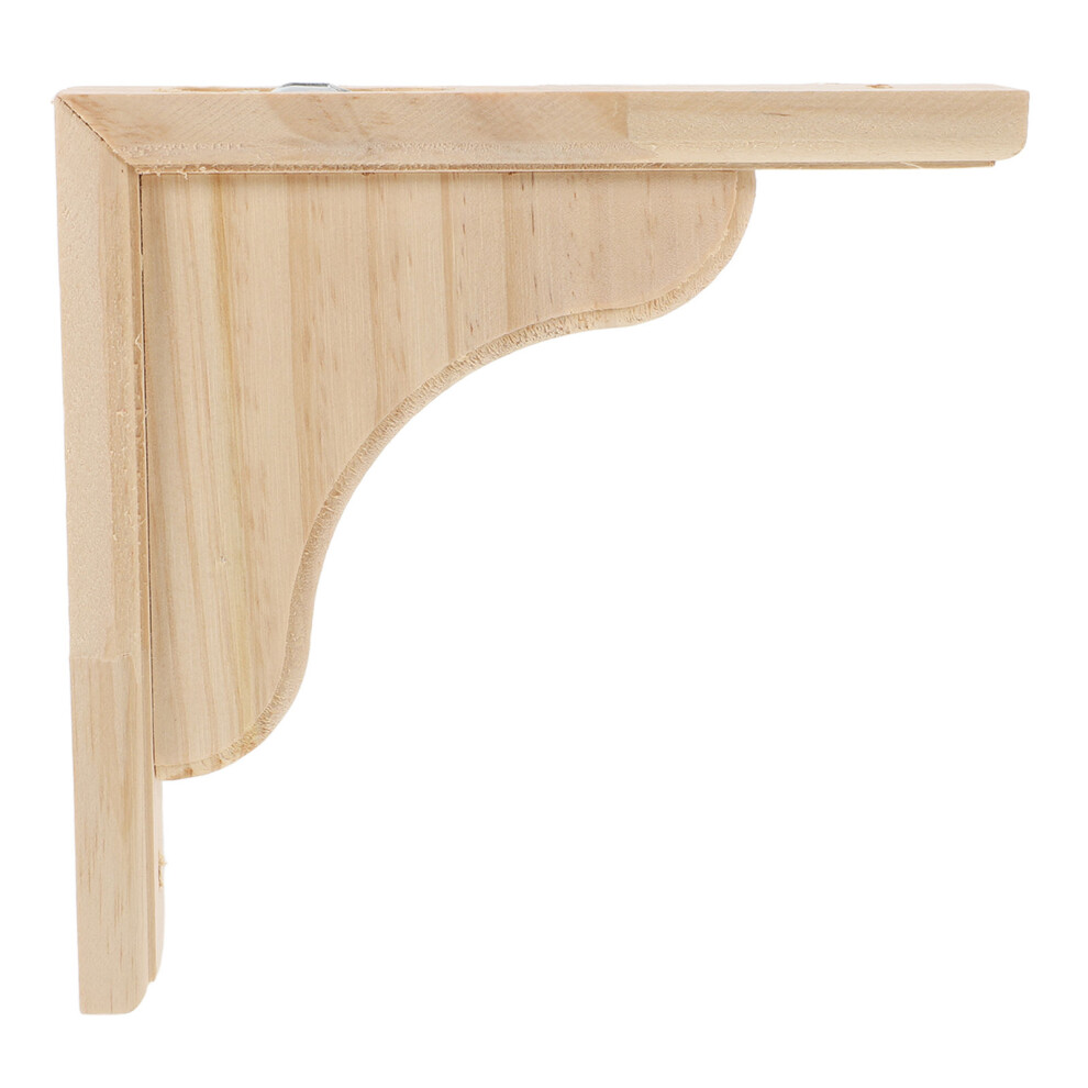 2Pcs Solid Wood Triangular Shelf Brackets Light Yellow Wall Support 3591302832835
