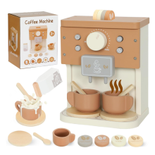 AIYAPLAY Kids Wooden Coffee Machine Toy, Pretend Role Play Toy
