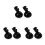 6Pcs Black Plastic Dash Cam Mount 360 Rotation Windshield Suction Cup 5