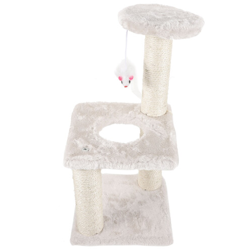 2Pièces Griffoir Chat Kittens Beige En Bois Dense Résistant Doux