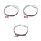 3Pcs Rhinestone Dog Necklace Pink Adjustable Collar with Bone Charm 9