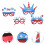 20Pcs Assorted Color Independence Day Sunglasses Party Cardboard Props 10