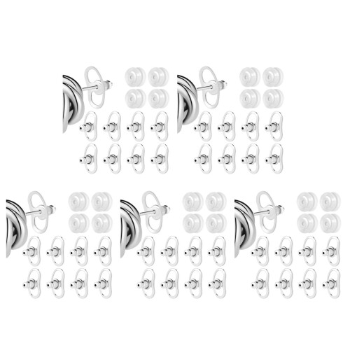 5Sets Multicolor Earring Back Pads Copper Silicone Secure Lifters 1