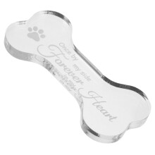 5Pcs Transparent Pet Memorial Plaques Bone Shape Garden Tribute Signs