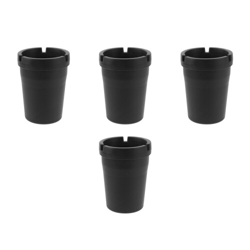 4Pcs Black Plastic Portable Mini Auto Ashtray for Car and Office Use 2