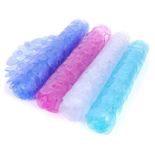 2Pcs Blue PVC Shower Mat Non-Slip Hollow Bathroom Floor Mat