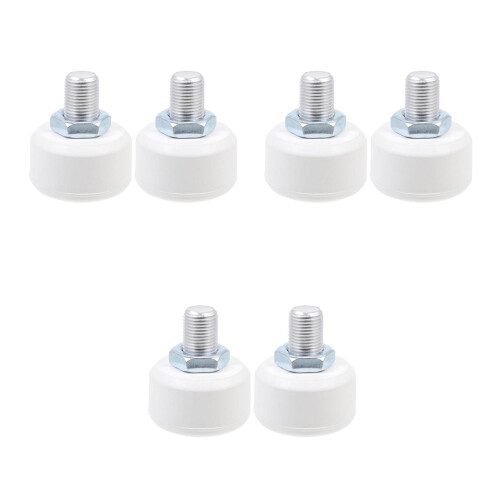6Pcs White Rubber Roller Skate Toe Stoppers with Adjustable Brake Head 2