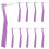 10Pièces Interdentales Violet À Manche Souple Pour Appareils 1