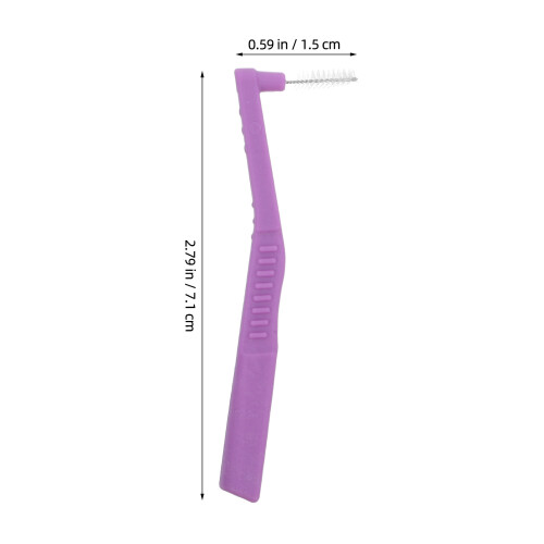 10Pièces Interdentales Violet À Manche Souple Pour Appareils 1