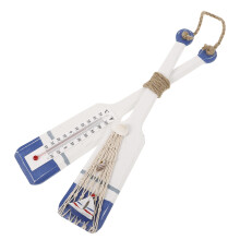 5Pcs Mediterranean Style Blue Wood Paddle Decorative Wall Ornaments