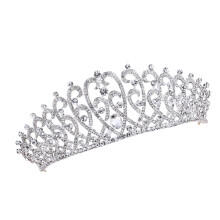 2Pcs Crystal Bridal Crown Silver Rhinestone Headdress for Girls