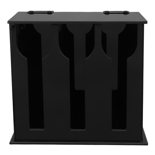 2Pcs Large Capacity Acrylic Kitchen Cutlery Holder Black with Drain