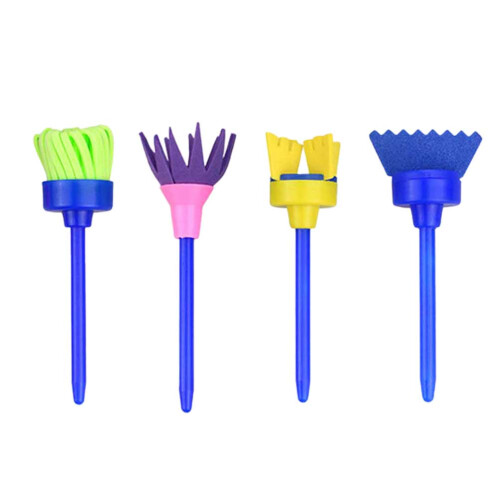 8Pcs Kids Sponge Paint Brushes Assorted Color Durable Painting Rollers 1