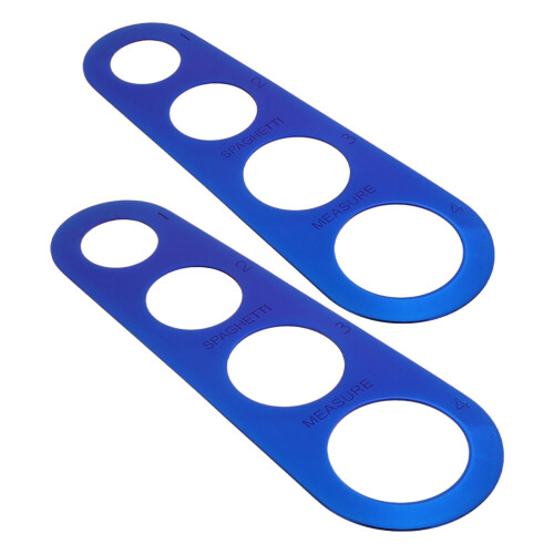 8Pcs Stainless Steel Spaghetti Measuring Ruler Blue Pasta Portion Tool 2