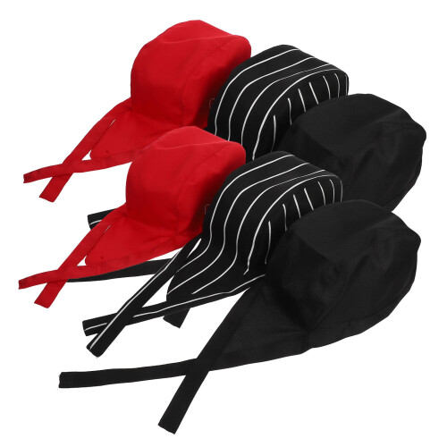 24Pcs Unisex Cotton Chef Hats Adjustable Kitchen Caps Assorted Colors 2