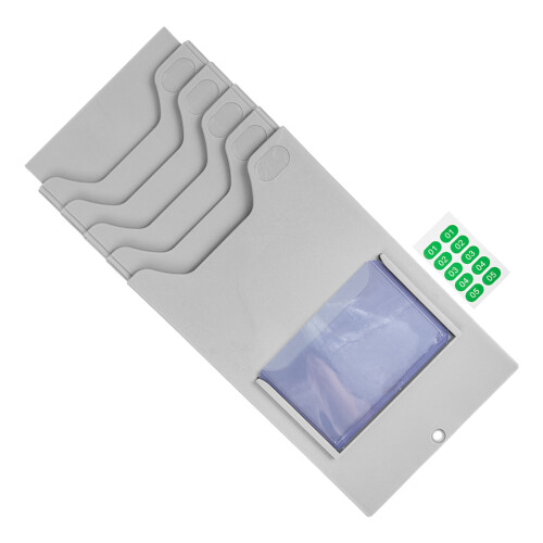 4Pcs Wall Mount Plastic Card Holder Rack for Warehouse and Office Use