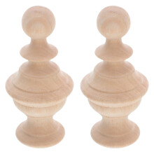 8Pcs Wood Baluster Finials Khaki Stair and Bed Post Decorations