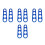 8Pcs Stainless Steel Spaghetti Measuring Ruler Blue Pasta Portion Tool 10