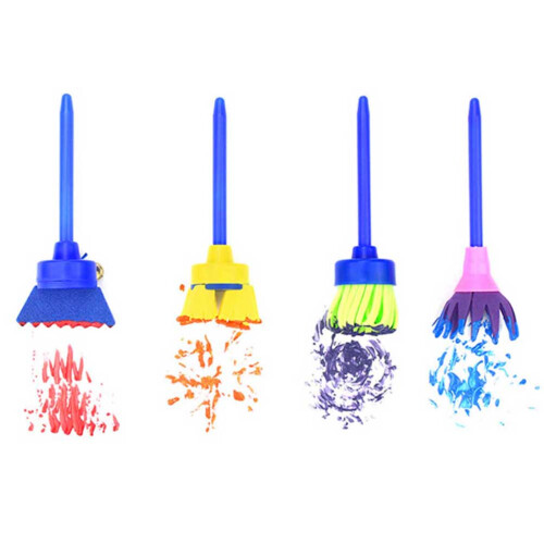 8Pcs Kids Sponge Paint Brushes Assorted Color Durable Painting Rollers 2