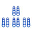 8Pcs Stainless Steel Spaghetti Measuring Ruler Blue Pasta Portion Tool 8