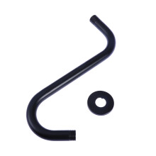 Black S Shape Shower Arm Stainless Steel with Rustic Finish