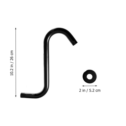 Black S Shape Shower Arm Stainless Steel with Rustic Finish 2