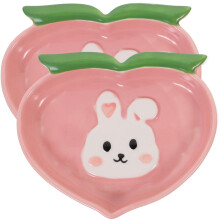 4Pcs Pink Convenient Sauce Plates Ceramic Dipping Containers for Food