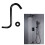 Black S Shape Shower Arm Stainless Steel with Rustic Finish 2