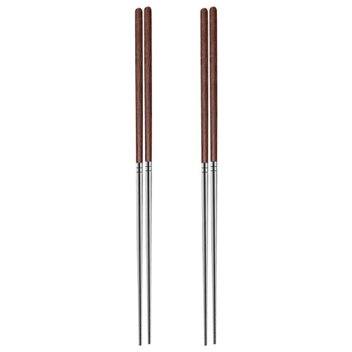 8Pairs Reusable Silver Stainless Steel Long Chopsticks for Kitchen Use 1