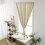 2Pcs Beige Window Curtains Blackout Punch Free Silver Star Design 11
