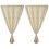 2Pcs Beige Window Curtains Blackout Punch Free Silver Star Design 2