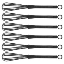 12Pcs Black Plastic Handheld Whisks for Hair Dye Cream and Cooking