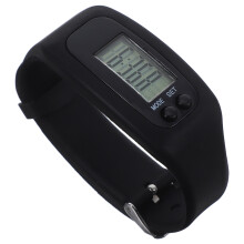 5Pcs Black Pedometer Watch for Adults and Kids with Mileage and Time
