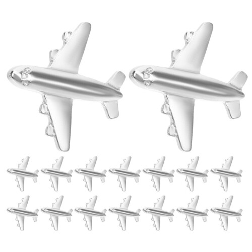 48Pcs Reusable Metal Airplane Pushpins Silver Thumb Tacks for Notes