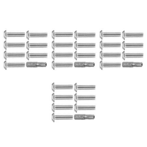 4Sets Stainless Steel License Plate Screw Set Theft Proof Silver 2