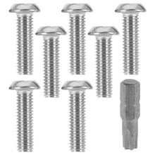 4Sets Stainless Steel License Plate Screw Set Theft Proof Silver